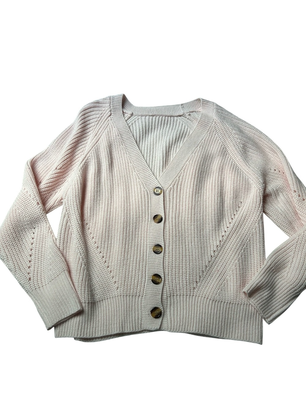 Classic Women's Pink V‑Neck Button Cardigan